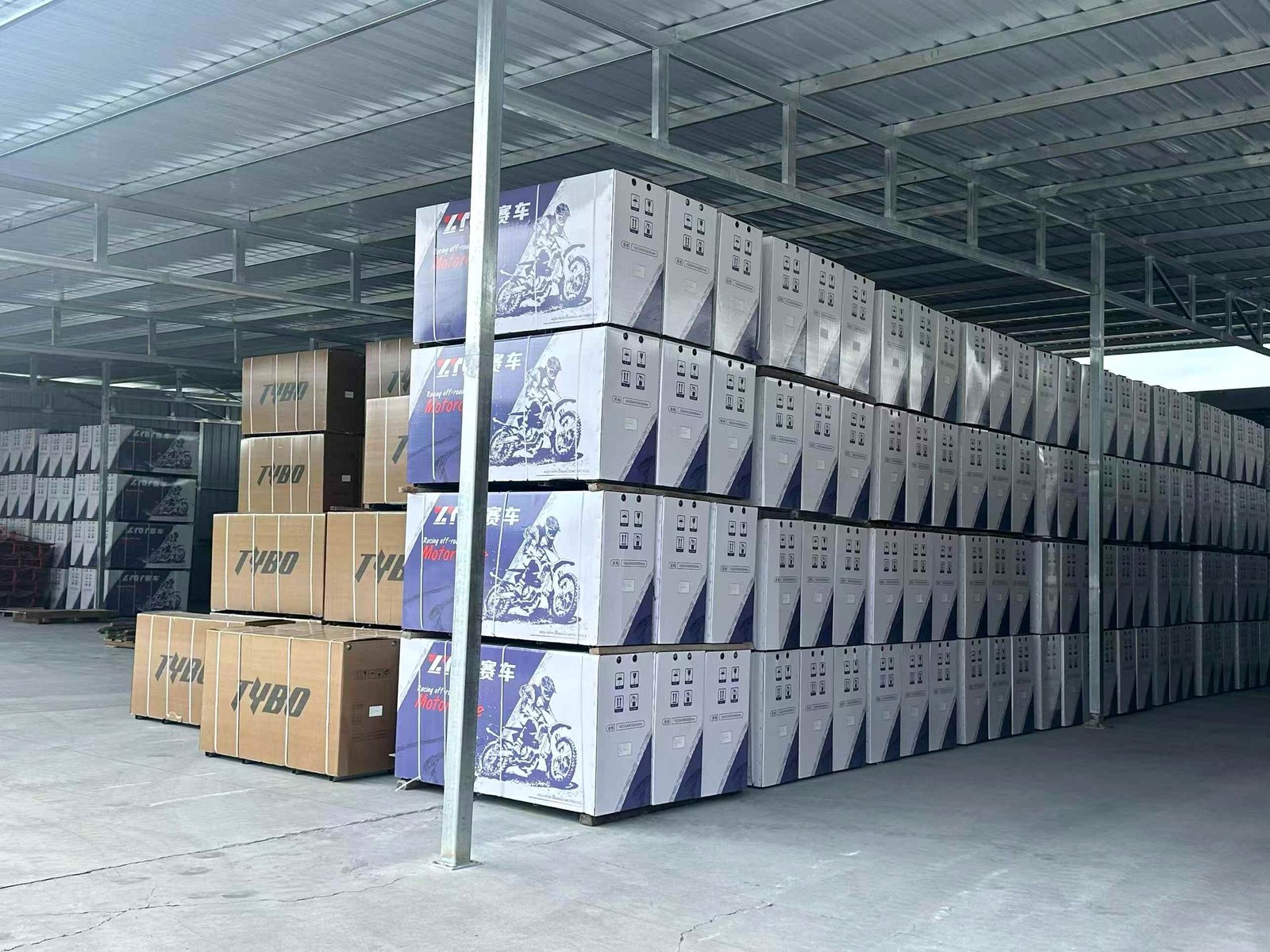 FCDC Motor packed motorcycle cartons for pre-shipment inspection evidence