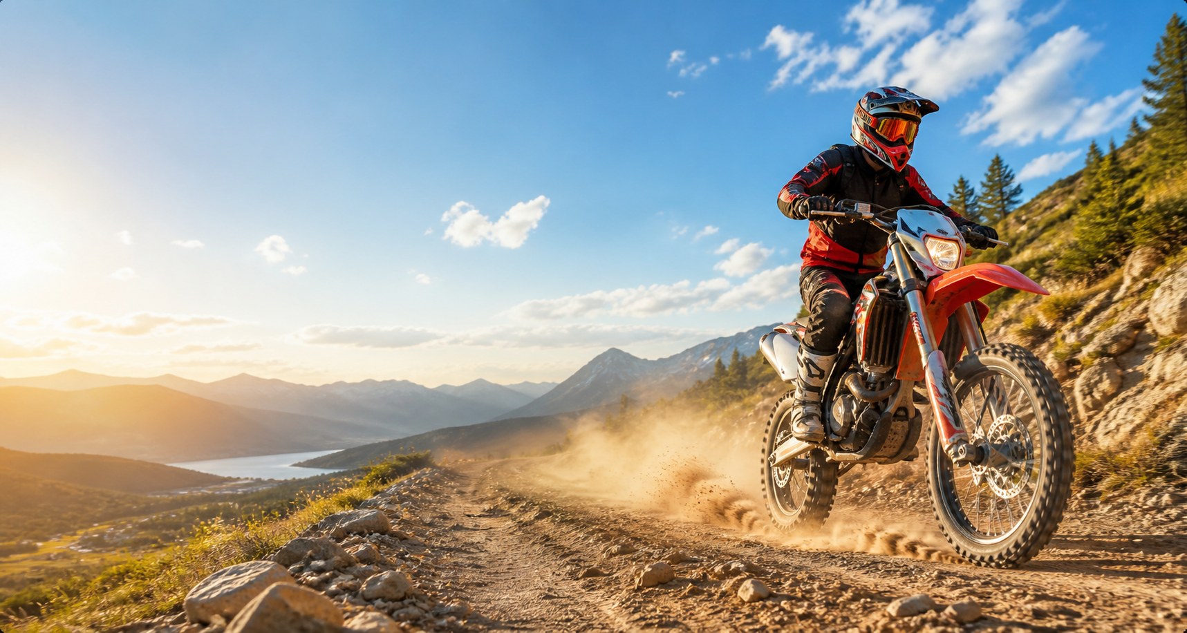 FCDC Motor off-road motorcycle riding scene for summer promotion
