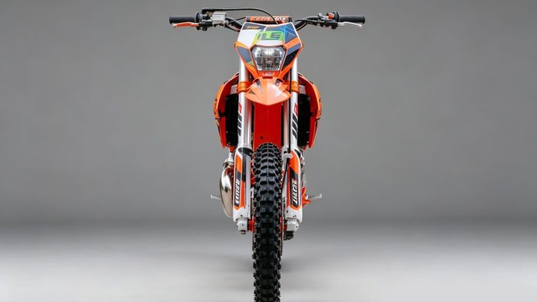 High-resolution gasoline dirt bike product image for dealer stock mix note