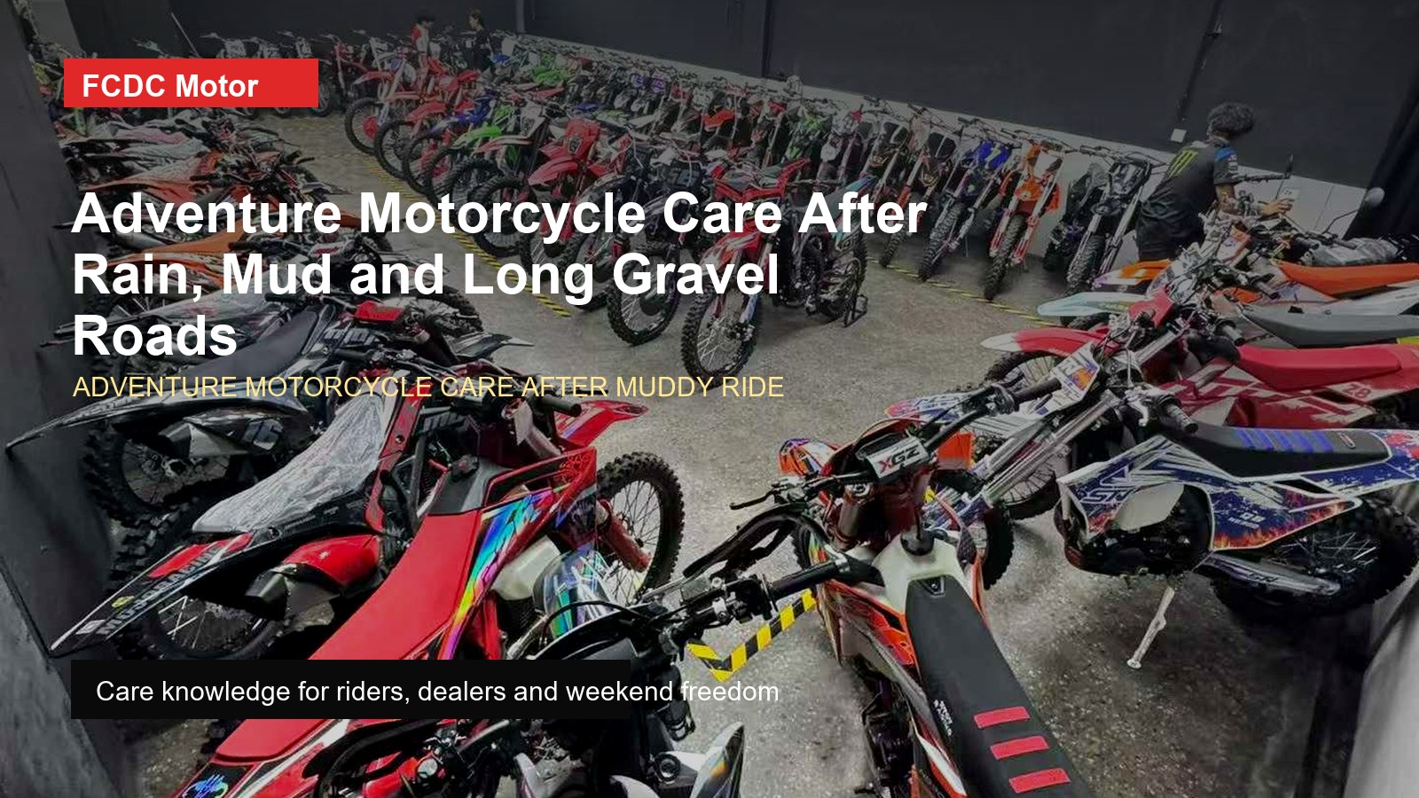 FCDC Motor adventure motorcycle care after muddy ride cover