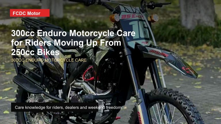 FCDC Motor 300cc enduro motorcycle care visual reference for enduro performance, adult progression, freedom with control